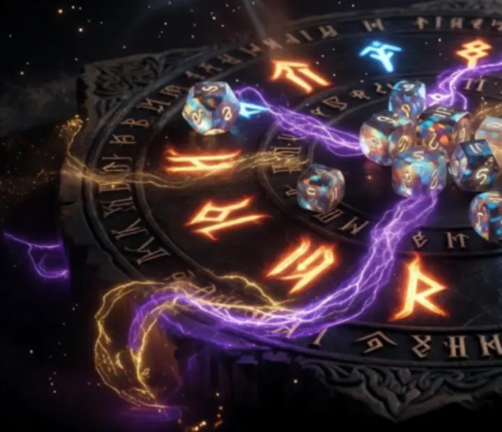 Świetliste kombinacje kostek i run tworzące zaawansowane synergie w Rune Dice